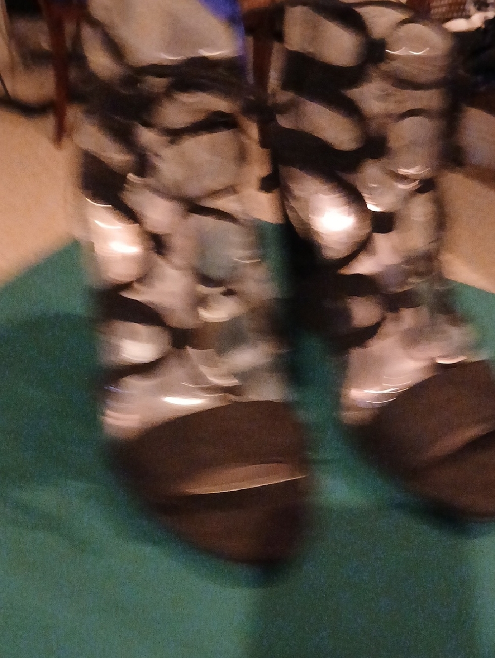 Carlos Santana Black and Silver Patterned Women's Boots